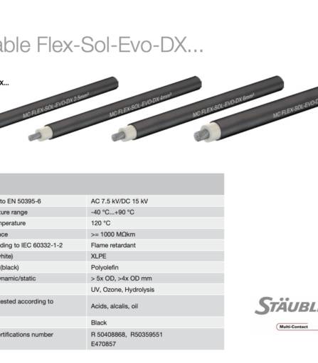 Cable Solar 4mm2 (12 AWG) Multicontact-Staubli rollo X 100 mts. Incluye envío.