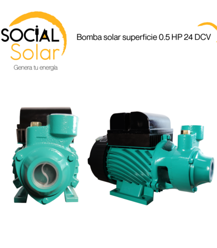 Bomba Solar Superficie 0.5 HP 24 DCV + 1 Panel Solar 350W policristalino. Fácil Instalación. Incluye Envío