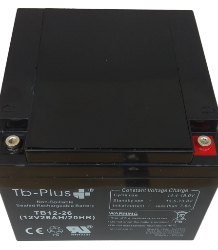 Batería AGM 26 Ah 12V marca TB PLUS. Envío Gratis!