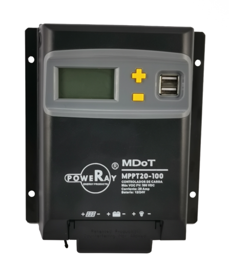 MPPT20-100-SERIE MDoT-Controlador De Carga MPPT 20 Amp 100 Voc 12/24 Dcv. Incluye Envío.