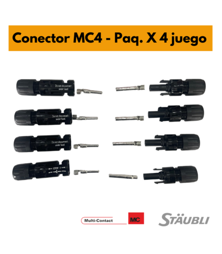 Juego de Conectores MC4 macho hembra Multicontact 4/6 mm2 marca Staubli certificado RETIE paq X 4 juegos. Incluye envío.