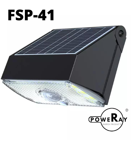 FSP-41 Luminaria Solar Integrada 10 W  con sensor de movimiento. Aplique pared, Luz cálida. Incluye Envío.